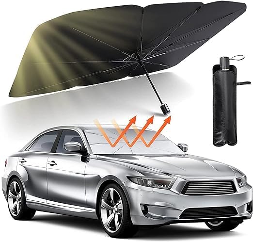 Car Sunshade Foldable Umbrella مظلة شمسية قابلة للطي للسيارة 123 Tech World