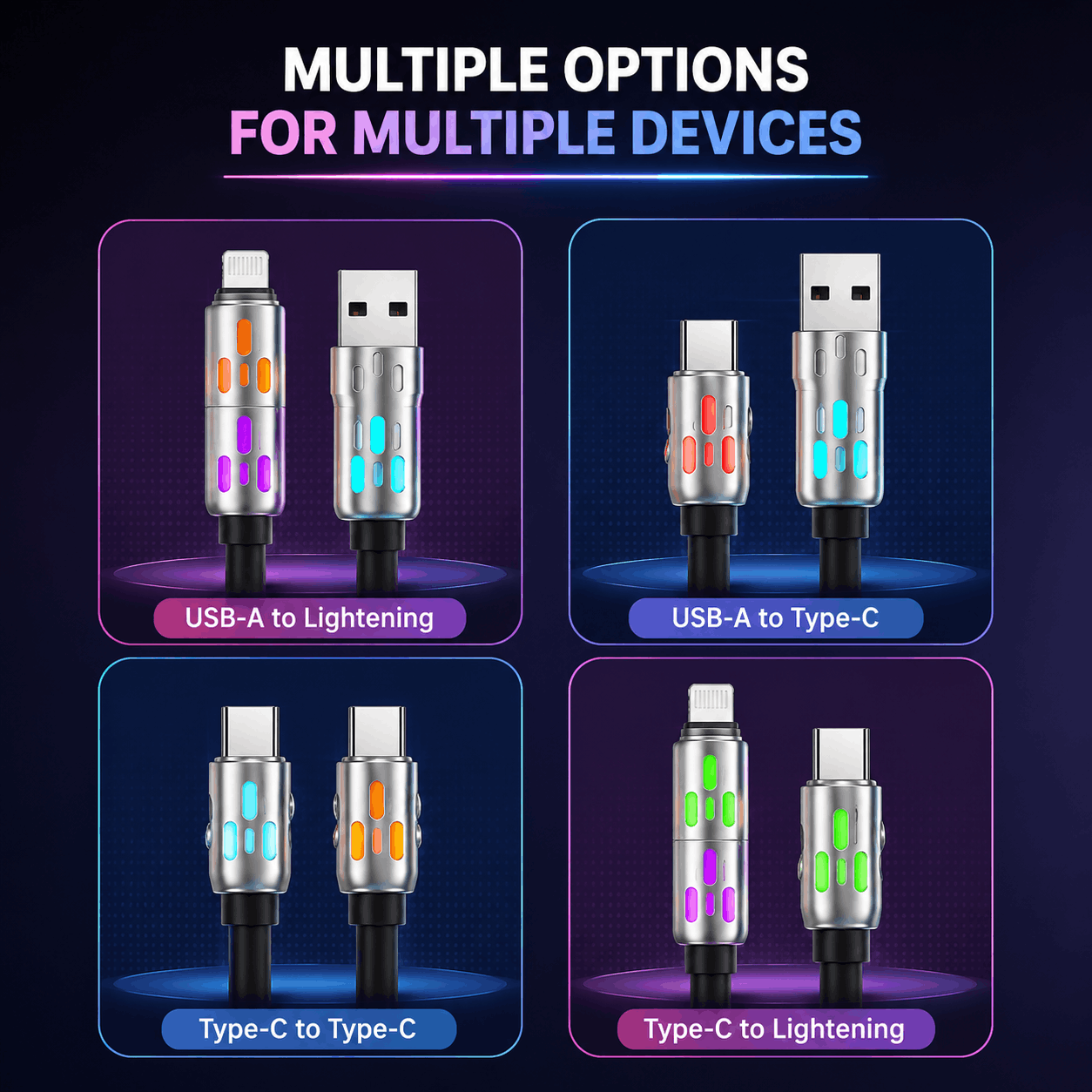 4-in-1 Multi USB (240W) Ultra Universal Charging Cable trendy gulf