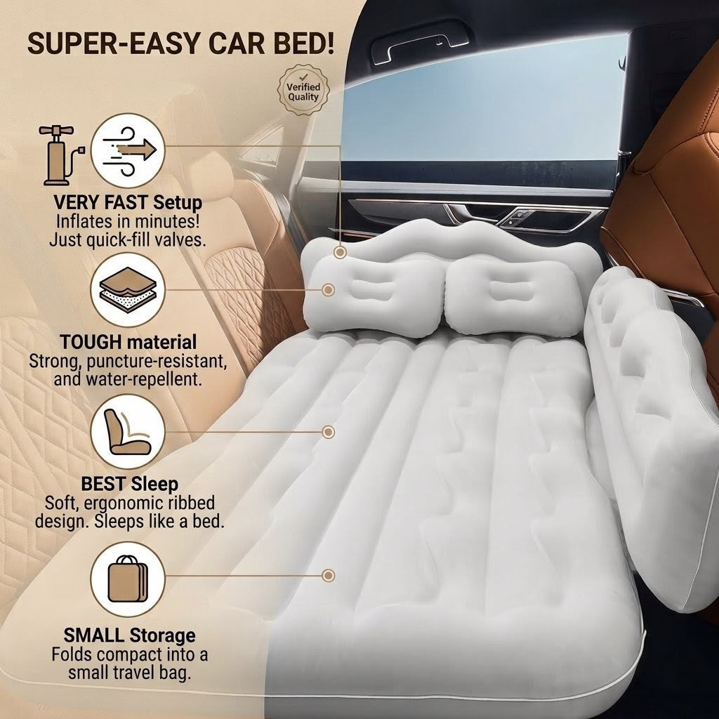 Luxury Car Back Seat Air Mattress (Free Shipping) trendy gulf