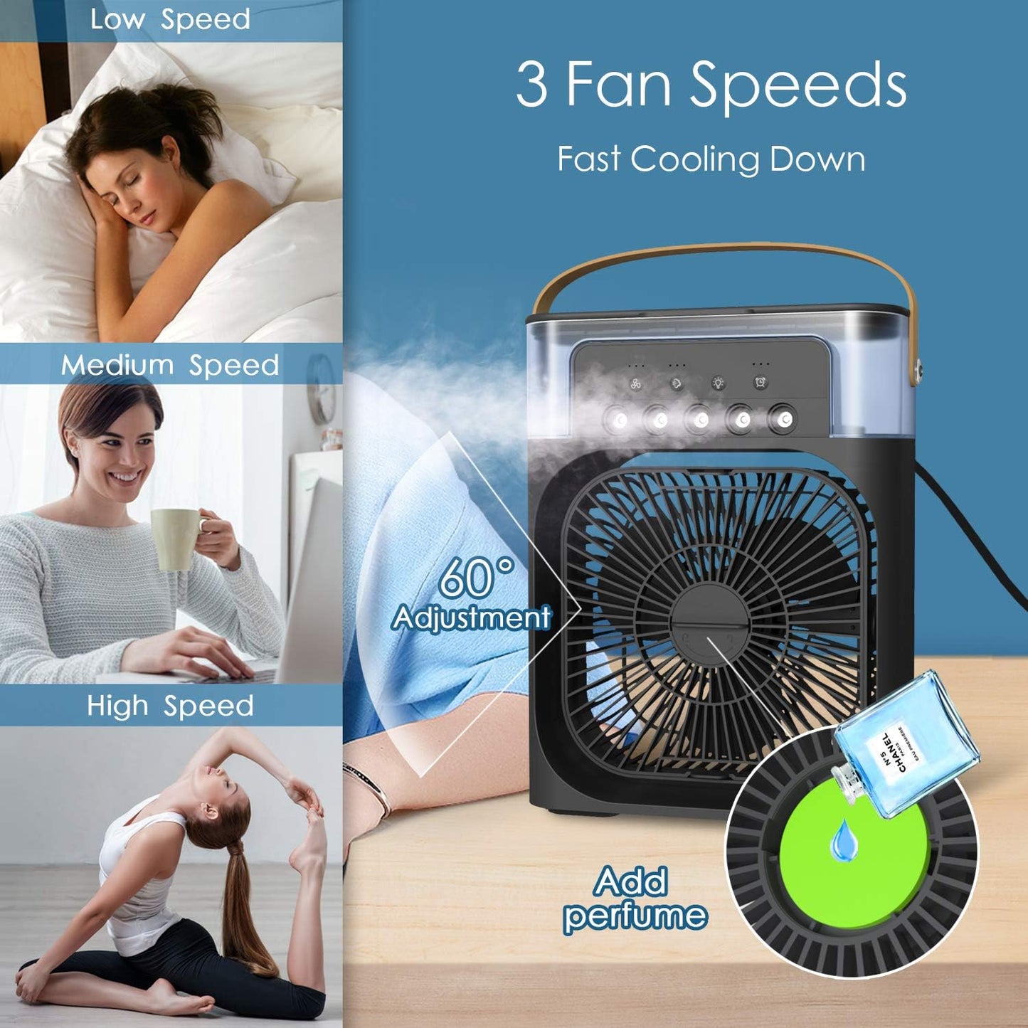 🔥❄️ 3-in-1 Rechargeable Ice Cooling Fan ❄️🔥 trendy gulf