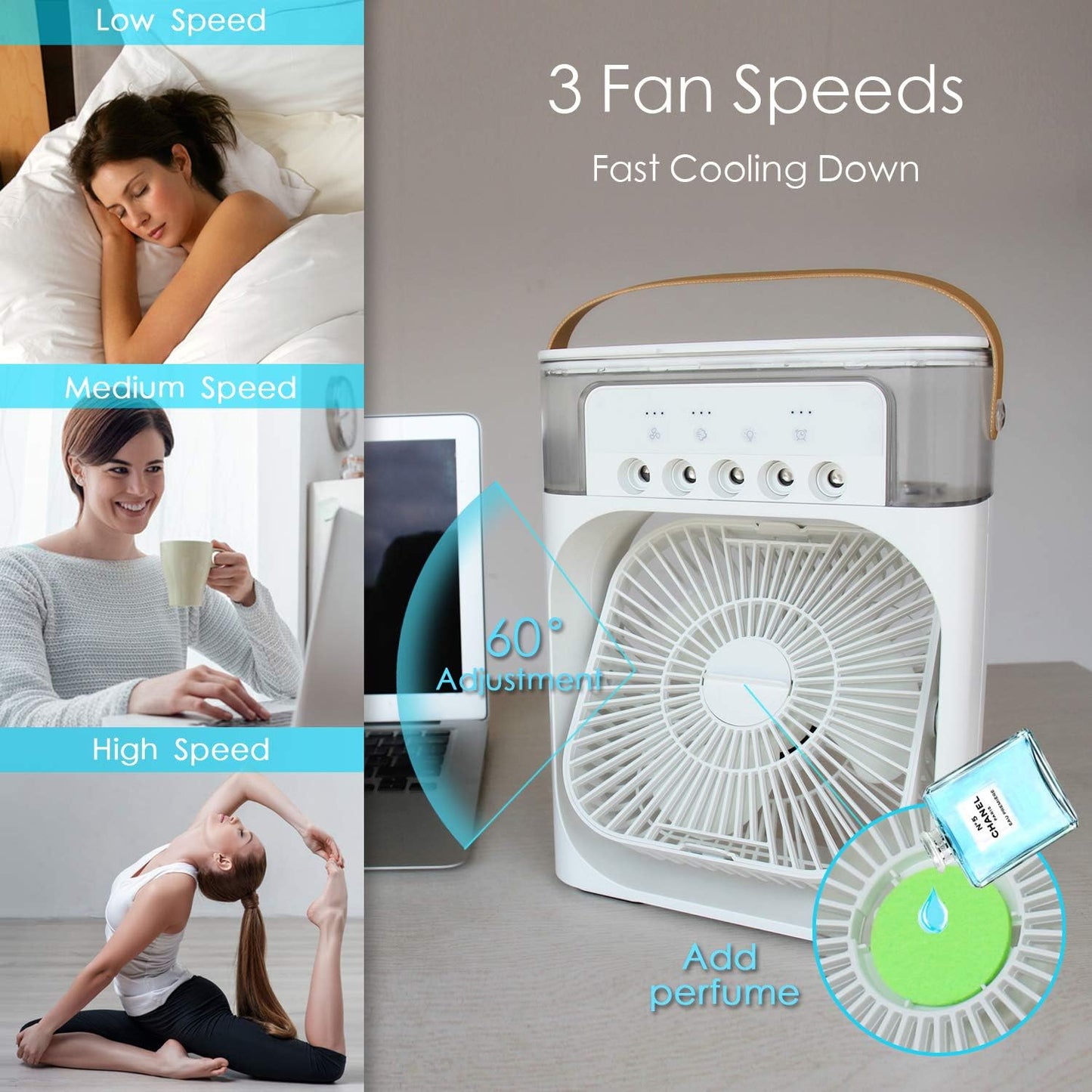 🔥❄️ 3-in-1 Rechargeable Ice Cooling Fan ❄️🔥 trendy gulf