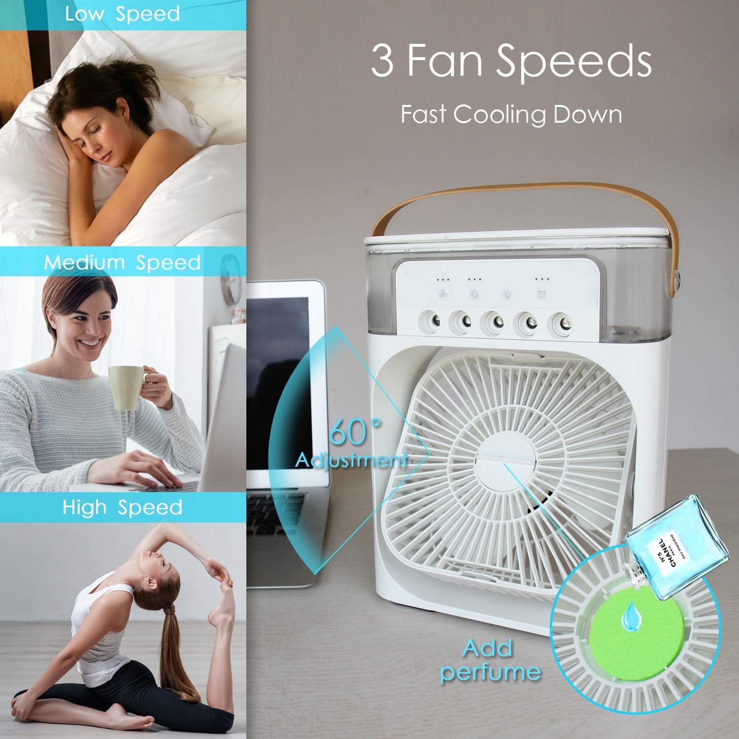 🔥❄️ 3-in-1 Rechargeable Ice Cooling Fan ❄️🔥 trendy gulf