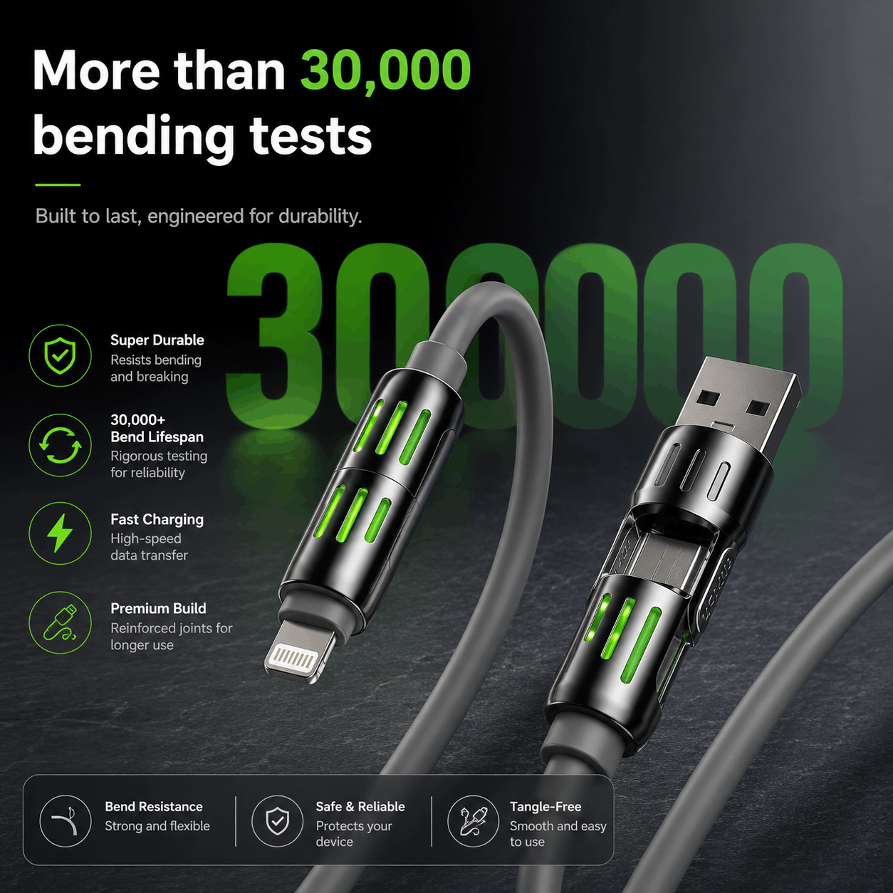 4-in-1 Multi USB (240W) Ultra Universal Charging Cable trendy gulf