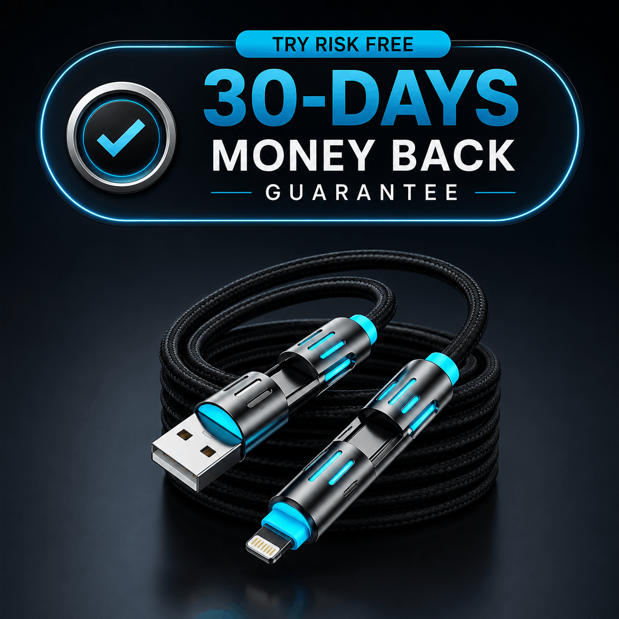 4-in-1 Multi USB (240W) Ultra Universal Charging Cable trendy gulf