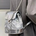 Chain Backpack Women's Water Ripple Fashion Travel Backpack Bags My Store