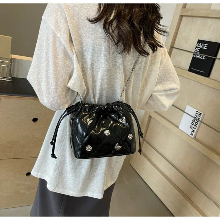 Chain Kafuu Diamond Fashion Shoulder Crossbody Mini Bucket Bag My Store