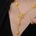 Gold Circle Tassel Necklace Souq Rukna Al Khaleej