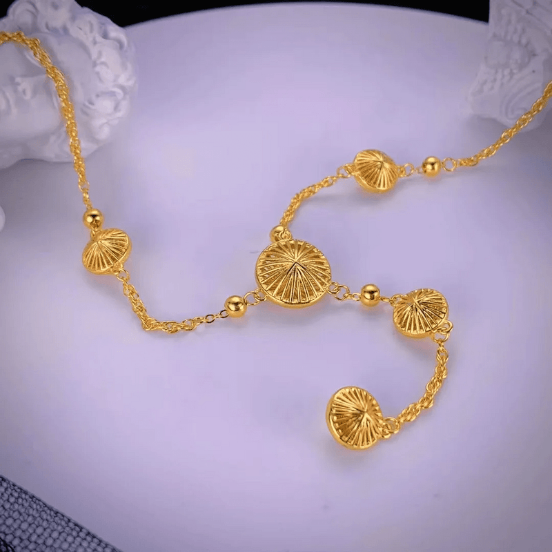 Gold Circle Tassel Necklace Souq Rukna Al Khaleej