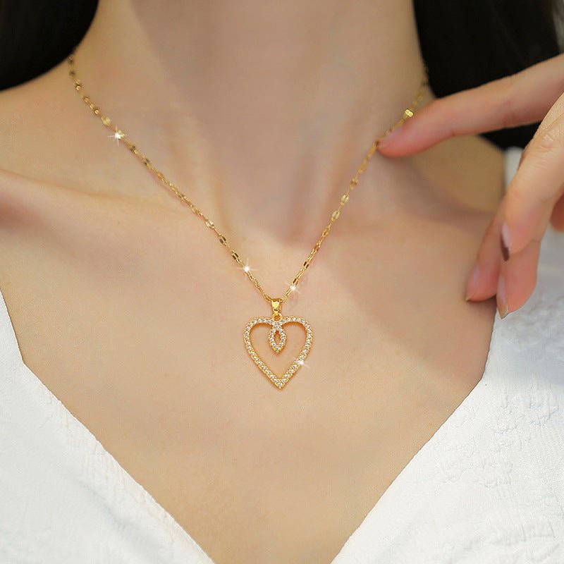 Women's All-match Clavicle Chain Titanium Steel Souq Rukna Al Khaleej