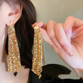 Silver Needle Triangle Sequins Irregular Earrings My Store