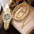 Snowflake Pattern Watch Luxury Full Rhinestone Jewelry Five-piece Set My Store