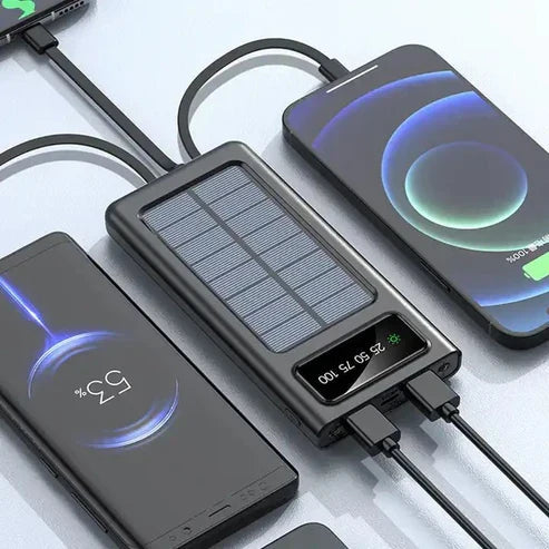 Solar Power Bank 20000CmAh, Fast Charging Built in Cable My Store