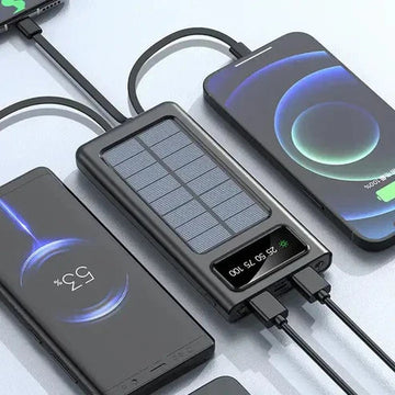 Solar Power Bank 20000CmAh, Fast Charging Built in Cable My Store