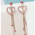 Valentine's Day Love Shining Zircon Long Fringe Earrings My Store