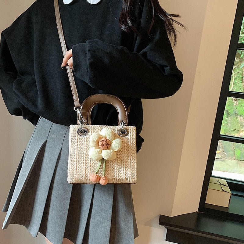 Women's Fashion Flower Weaving Straw Handbag My Store