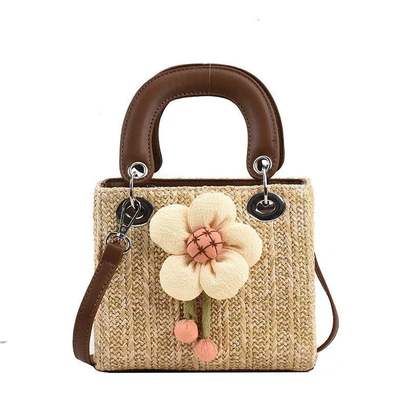 Women's Fashion Flower Weaving Straw Handbag My Store